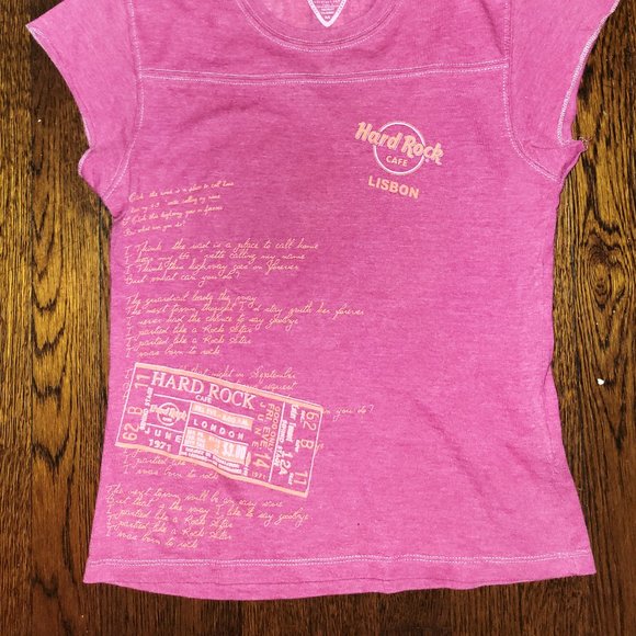 5 for $25! Hard Rock Graphic Cap Sleeve T-Shirt - M - Picture 2 of 2